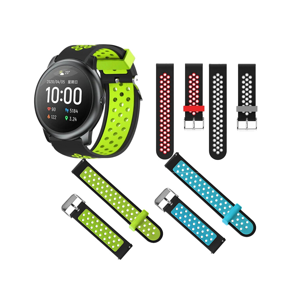 Bakeey 22Mm Universal Watch Band Two Colo Watch Strap For Haylou Solar Huawei Watch Gt Xiaomi Watch Color Bw Hl3 Bw At1 Amazfit Gtr 47Mm Red 6900069686976