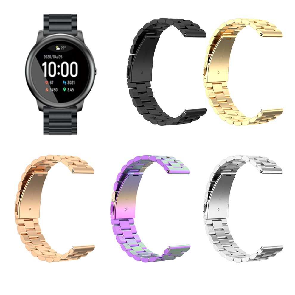 Bakeey 22Mm Universal Watch Band Three Beads Solid Watch Strap For Haylou Solar Huawei Watch Gt Xiaomi Watch Color Bw Hl3 Bw At1 Amazfit Gtr 47Mm Not,Specified 6900069686532