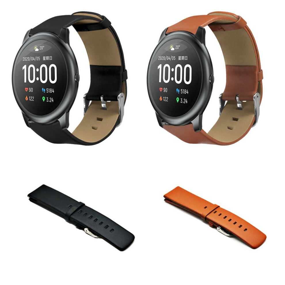 Bakeey 22Mm Universal Watch Band Leather Watch Strap For Haylou Solar Huawei Watch Gt Xiaomi Watch Color Bw Hl3 Bw At1 Amazfit Gtr 47Mm Not,Specified 6900070419266