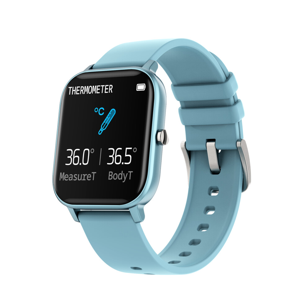 [body Temperature Monitor]Bakeey P8T 1.4'' HD Screen Heart Rate Sleep Monitor Music Camera Control Weather Display Smart Watch