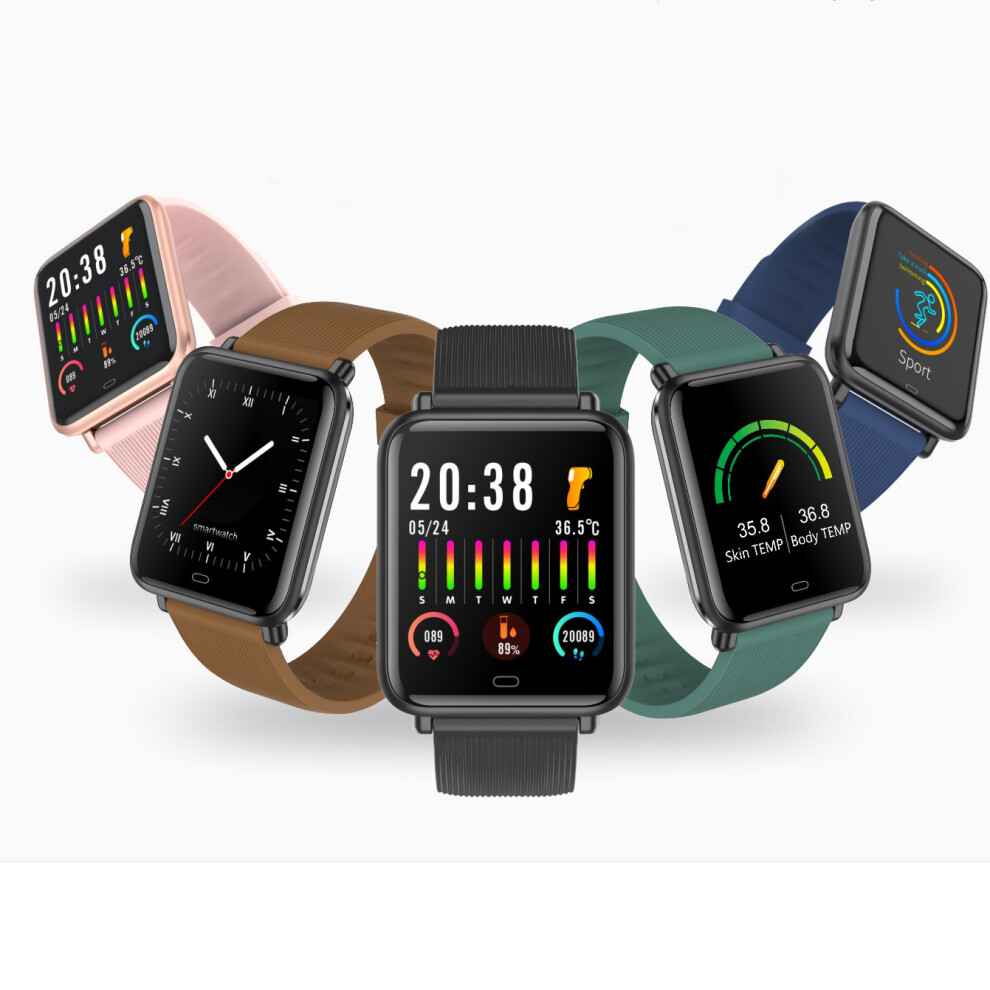 [Body Temperature Monitor]Bakeey Q9t 9.8Mm Ultra Thin Case Heart Rate Blood Pressure Oxygen Monitor Customized Watch Face Bluetooth 5.0 Smart Watch 6900075114241