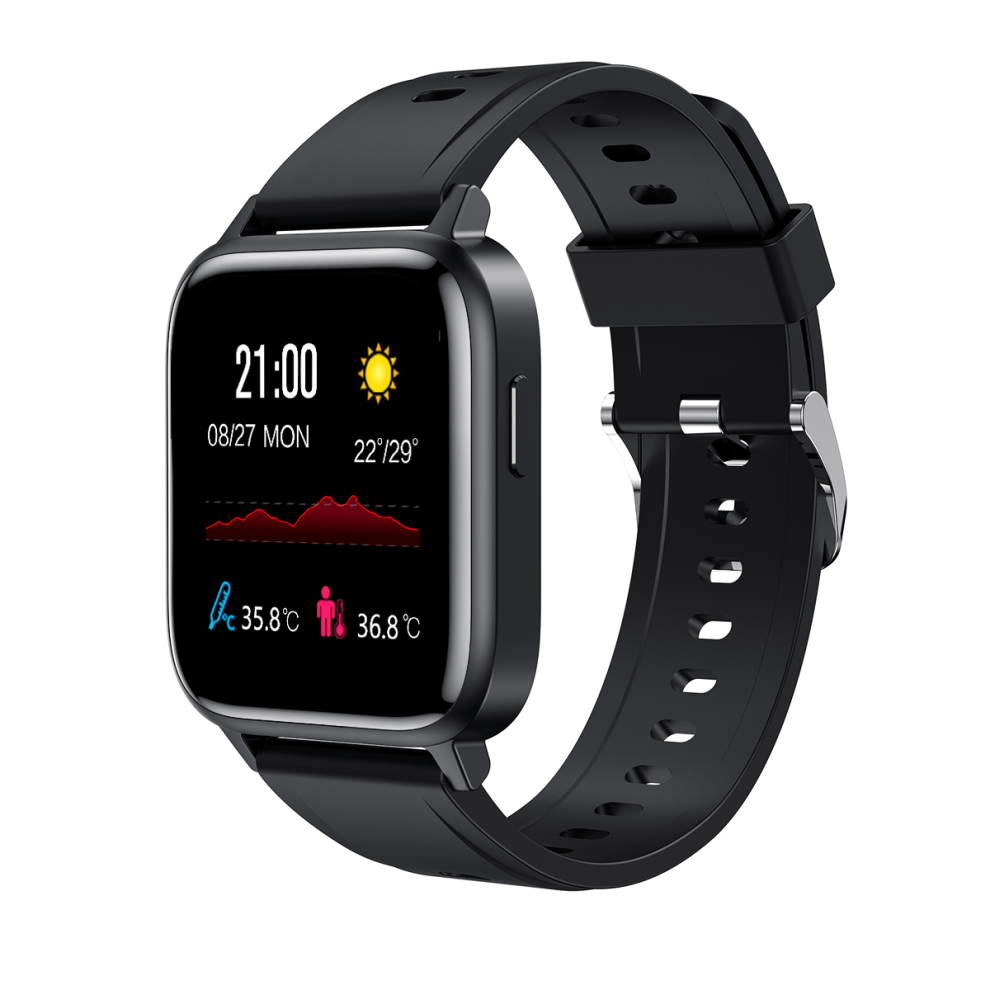 [Body Temperature Monitor]Bakeey Gt01 Full Touch Screen Bluetooth 5.0 Wristband Heart Rate Blood Pressure Oxygen Monitor Dial Push Ip68 Waterproof Sm 6900077213041
