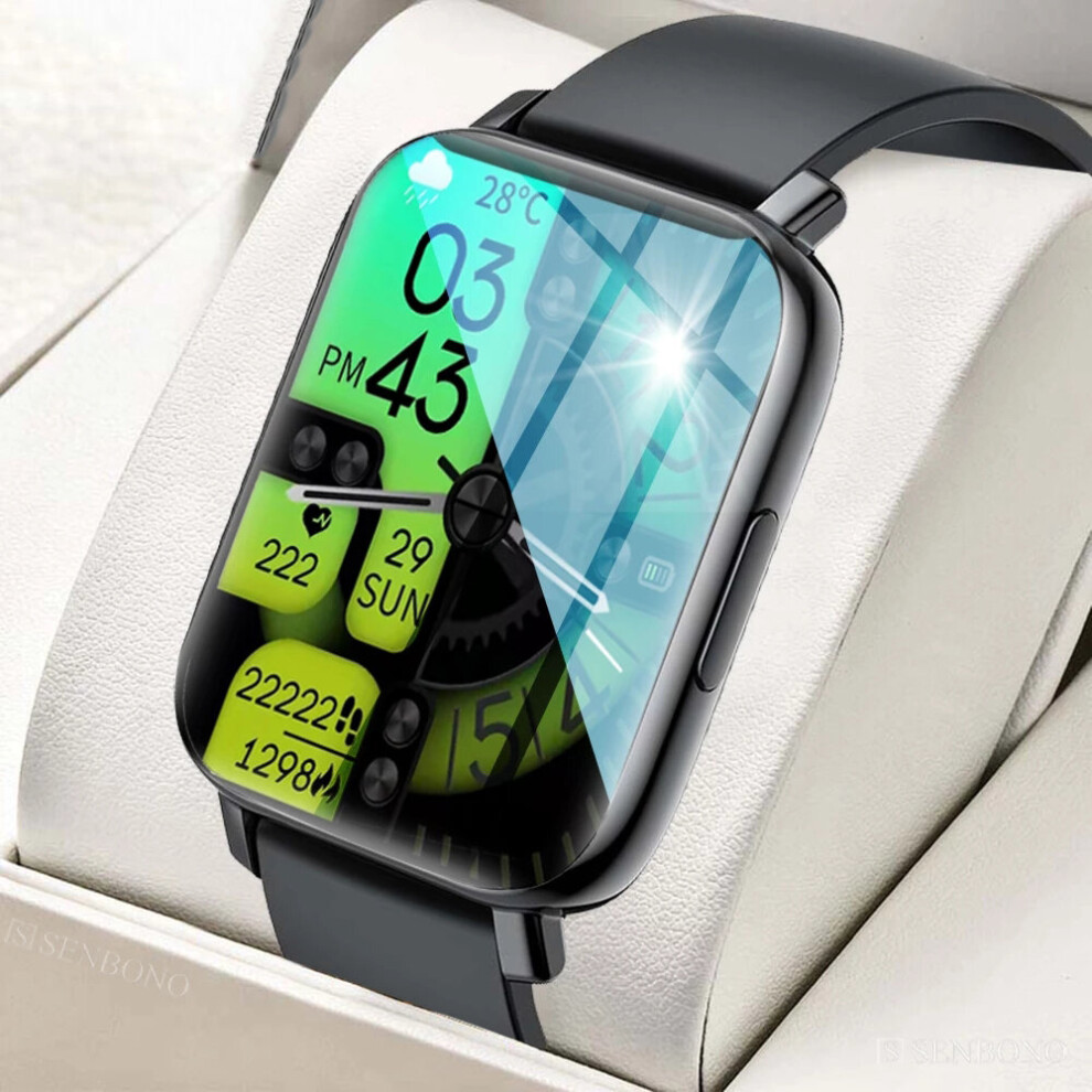 Senbono Gts 1.70 Inch Full Touch Screen Heart Rate Monitor Spo2 Blood Pressure Measurement Multi Dial Ip68 Waterproof 200Mah Bt5.0 Smart Watch 6900941936106