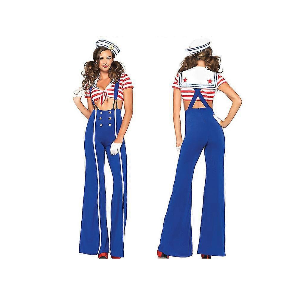 Halloween Straps Naval Uniform Temptation Sailor Suit Navy Suit for Cosplay Costume Movie Outfit