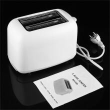 2 Slice Electric Automatic Toaster Bread Maker Stainless Extra Wide Slot with Crumb Tray