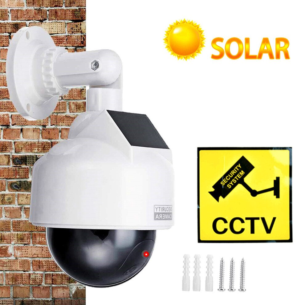 Bakeey Cctv Dummy Camera Solar Power Video Surveillance Outdoor Fashing Red Led Simulation Ptz Battery Security Dome Cam 6906142112257