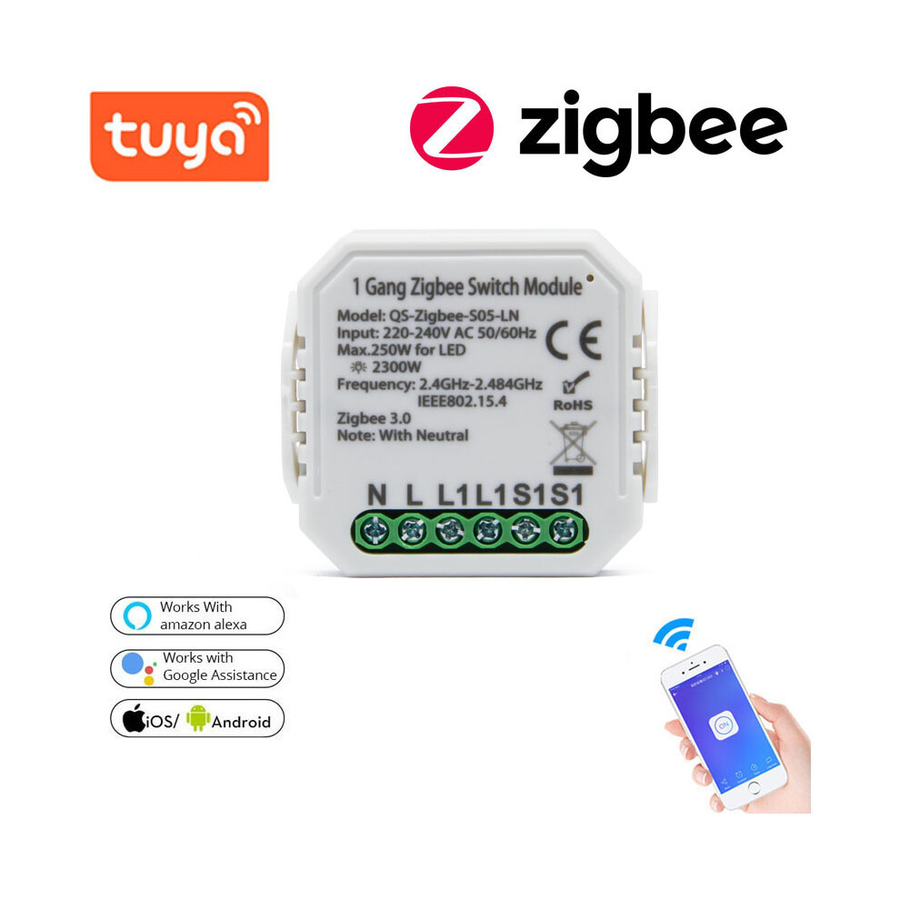 220 240V Tuya Smart Solution Zb On Off Switch Smart Home Modification Module Work With Alexa Google 6904188995179