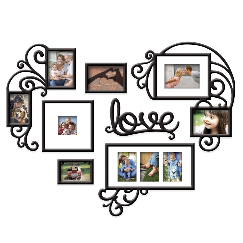 Heart shape Photo Frames Family Memory Photo Wall Background Pictures Decoration with 8 Photo Frames