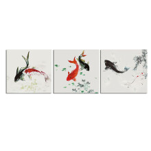 3Pcs Fish Canvas Paintings Wall Decorative Print Art Pictures Frameless Wall Hanging Decorations for Home Office