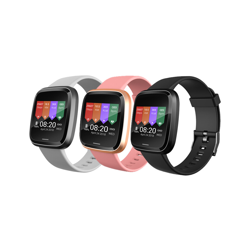 Xanes It116 1.3'' Color Screen Ip67 Waterproof Smart Watch Blood Pressurefitness Exercise Bracelet Black/Grey/Pink 3345535655880