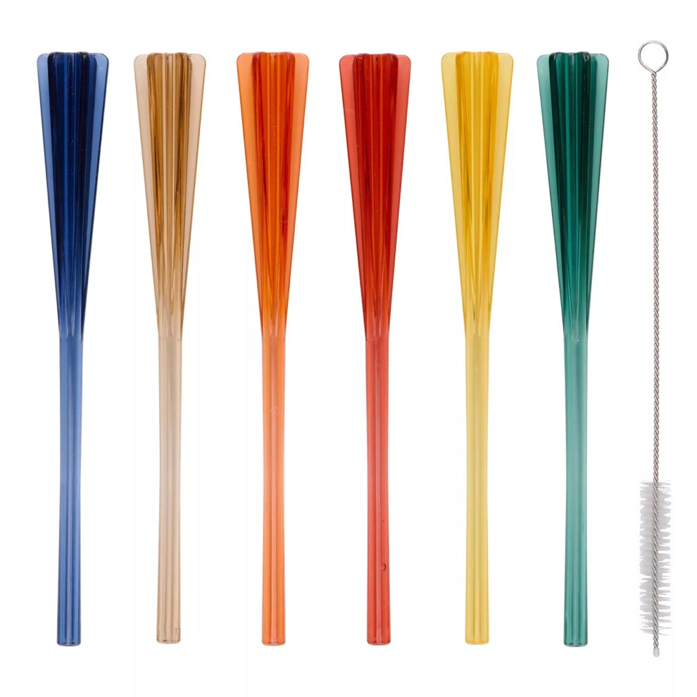 Reusable Drinking Straws Cocktail Muddler Masher 2In1 with brush