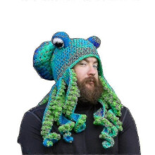 Christmas Winter Party Tricky And Funny Octopus Headgear Crochet Yarn Octopus Hat