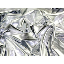 (Silver, 1/2 Meter) Shiny Metallic Lycra Fabric Foil Mirror Dancewear