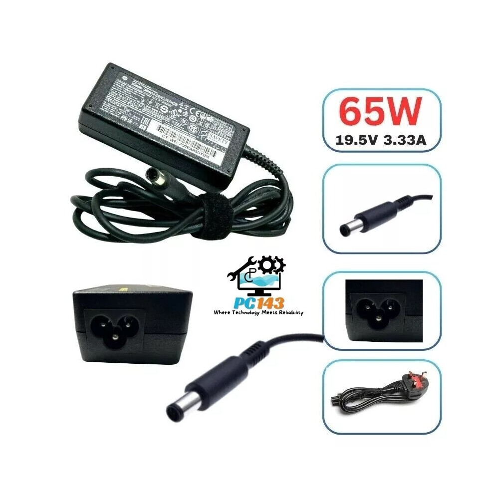 HP LAPTOP CHARGER 19.5V - 3.33A 65W CENTRE PIN TIP POWER LEAD INCLUDED