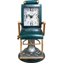 Barber's Hairdressers Chair Novelty Desk Bedside Clock | Green