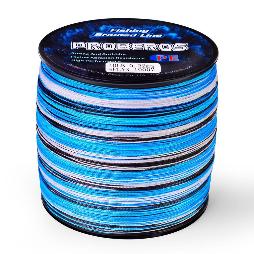 (blue, 500M&0.6/10LB) 4 Braided Fishing Line Pe Braided High Horsepower Camouflage Line 300m 500m 1000m Fishing Line Rock Fishing Sea Fishing Applicab