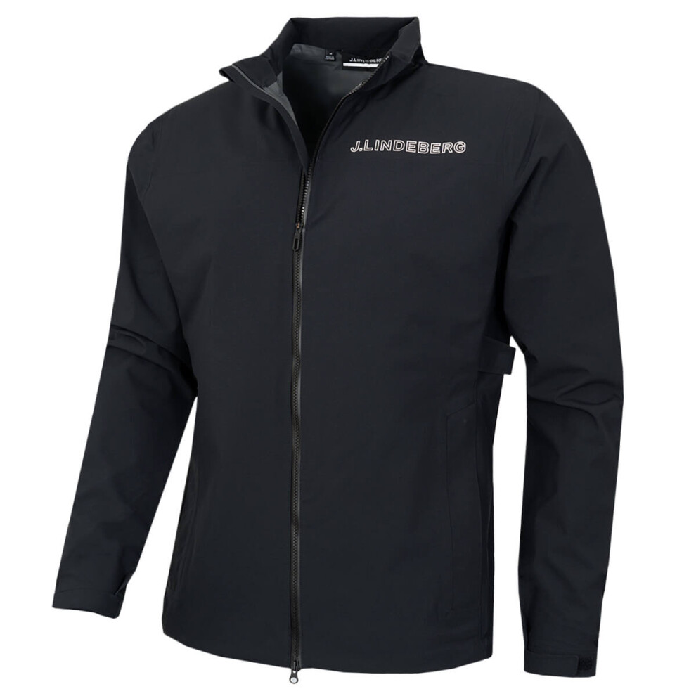 (XXL, Black) J.Lindeberg Mens Bridge Padded Waterproof Golf Rain Jacket