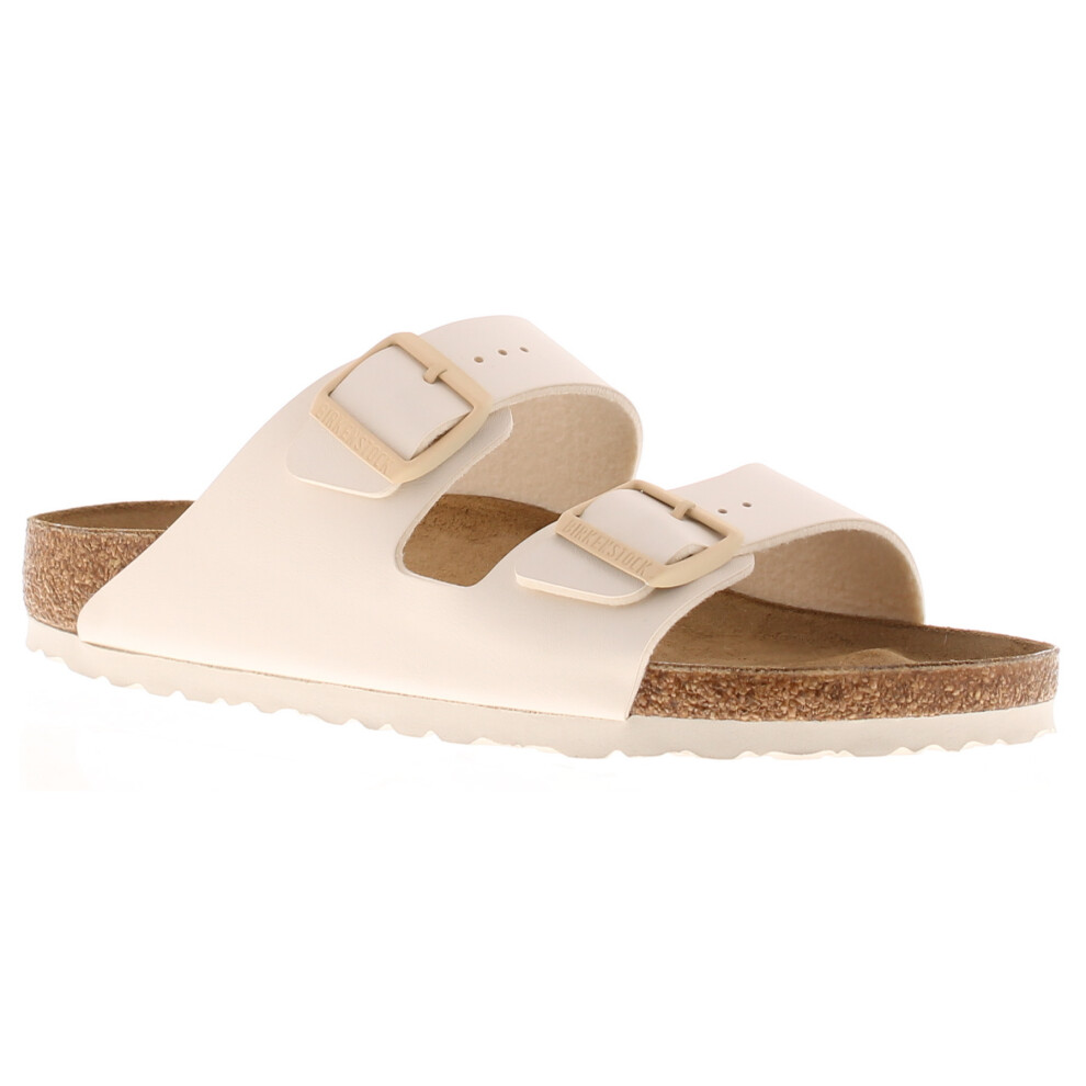 (Beige, 5.5  (Adults')) Birkenstock Womens Flat Sandals Arizona Slip On eggshell UK Size