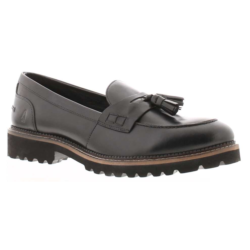 (Black, 4 (Adults')) Hush Puppies Womens Shoes Loafers Flat Ginny Leather Slip On black UK Size