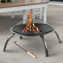 50cm Large Cast Iron Fire Pit - Outdoor Patio Heater & Brazier