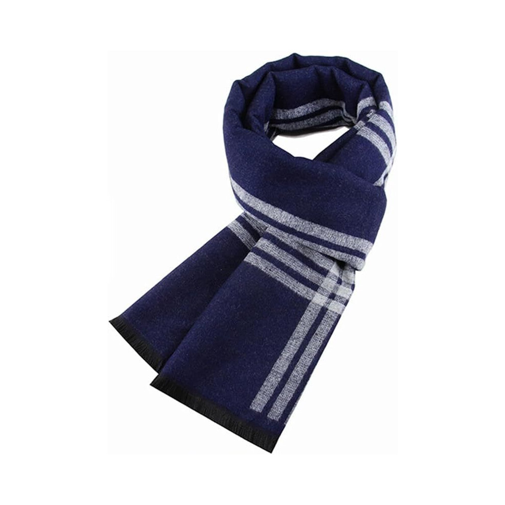Mens Winter Warm Long Plaid Tassel Soft Classic Thicken Scarf 70.8"x11.8"-image-OPC-PFVQFGZ-NEW
