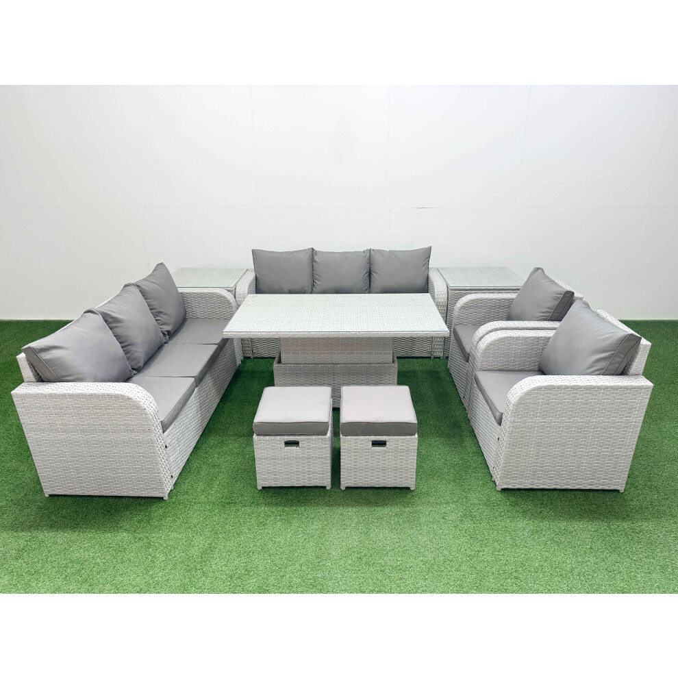 B&Q - Pe Rattan High Back Lounge Sofa Set Adjustable Lifting Dining Or Coffee Table & Chairs Set Stools 2 Side Table - Image 2