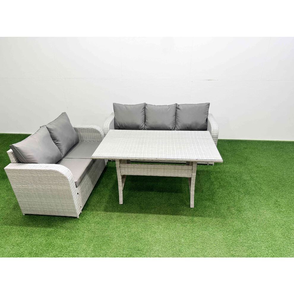 Fimous 5 Seater PE Rattan Wicker Garden Furniture Patio Conservatory Sofa Set with 3 Seater Sofa Love Sofa