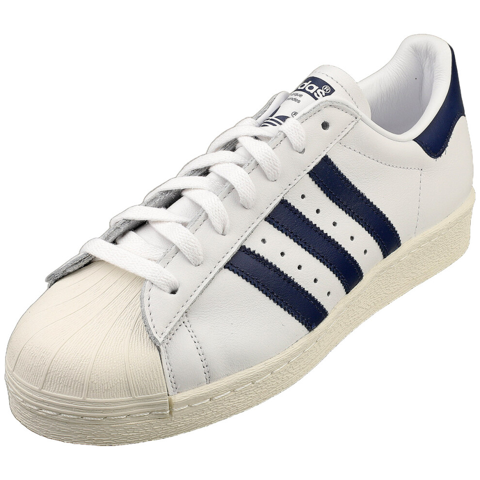 (8.5) adidas Superstar 82 Mens Classic Trainers in White Blue