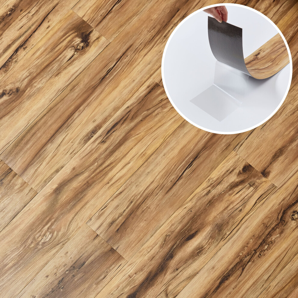(Sandalwood Glow, 36) Self Adhesive Floor Planks 36x5.98in (91.4x15.2cm) - Vinyl Flooring Set Peel and Stick Floor Tiles - Vinyl Floor Tiles Wood Effect