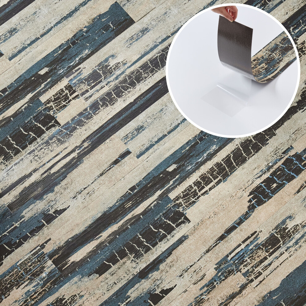 (Stormwave Timber, 10) Self Adhesive Floor Planks - Vinyl Flooring Set Peel And Stick Floor Tiles 36X5.98in (91.4X15.2cm) - Vinyl Floor Tiles Wood Ef 5061064151454