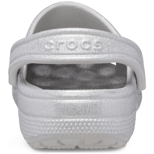 Crocs (Silver, 8 (Adults')) Crocs Classic Glitter Thermoplastic Atmosphere Clogs 2