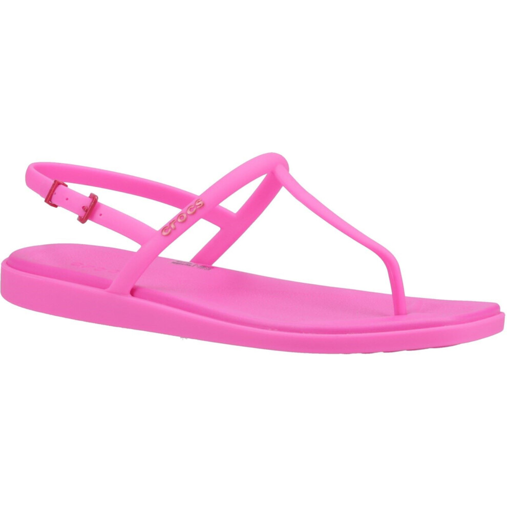 (Pink, 5 (Adults')) Crocs Miami Thong Flip TPU Women's Pink Crush Sandals