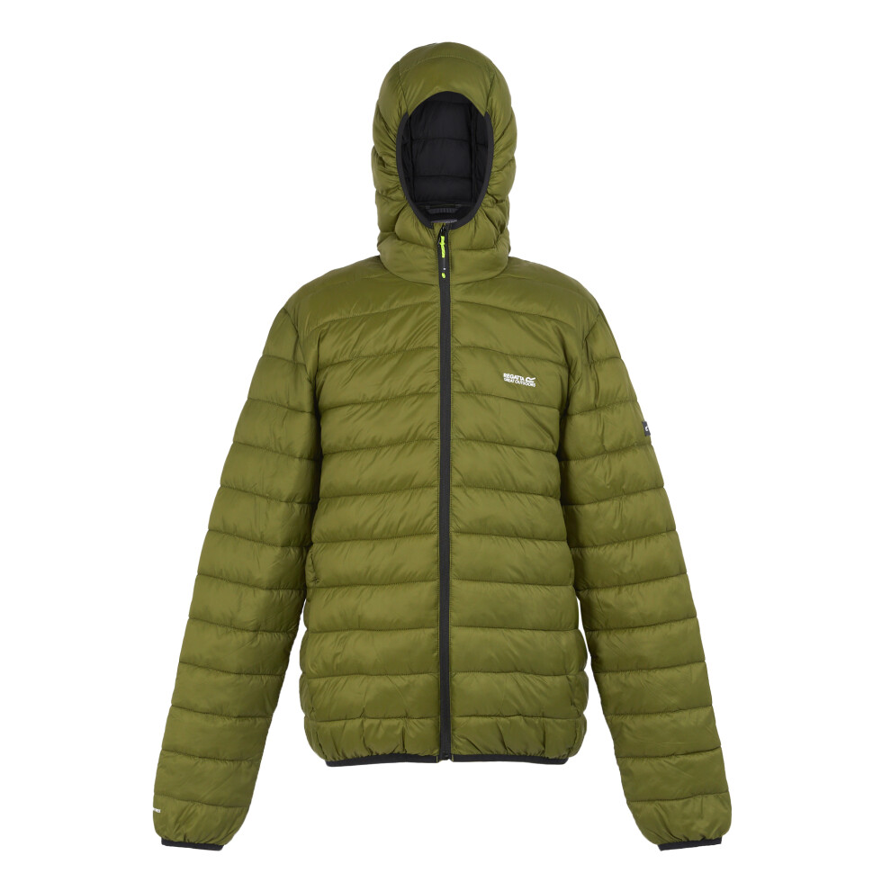 (S, Nephrite Green/Black) Regatta Mens Marizion Baffled Hooded Padded Jacket