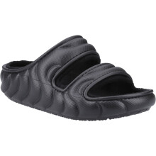 (Black, 5 (Adults')) Crocs Classic Cozzzy Overpuff Thermoplastic Women's Black Sandals
