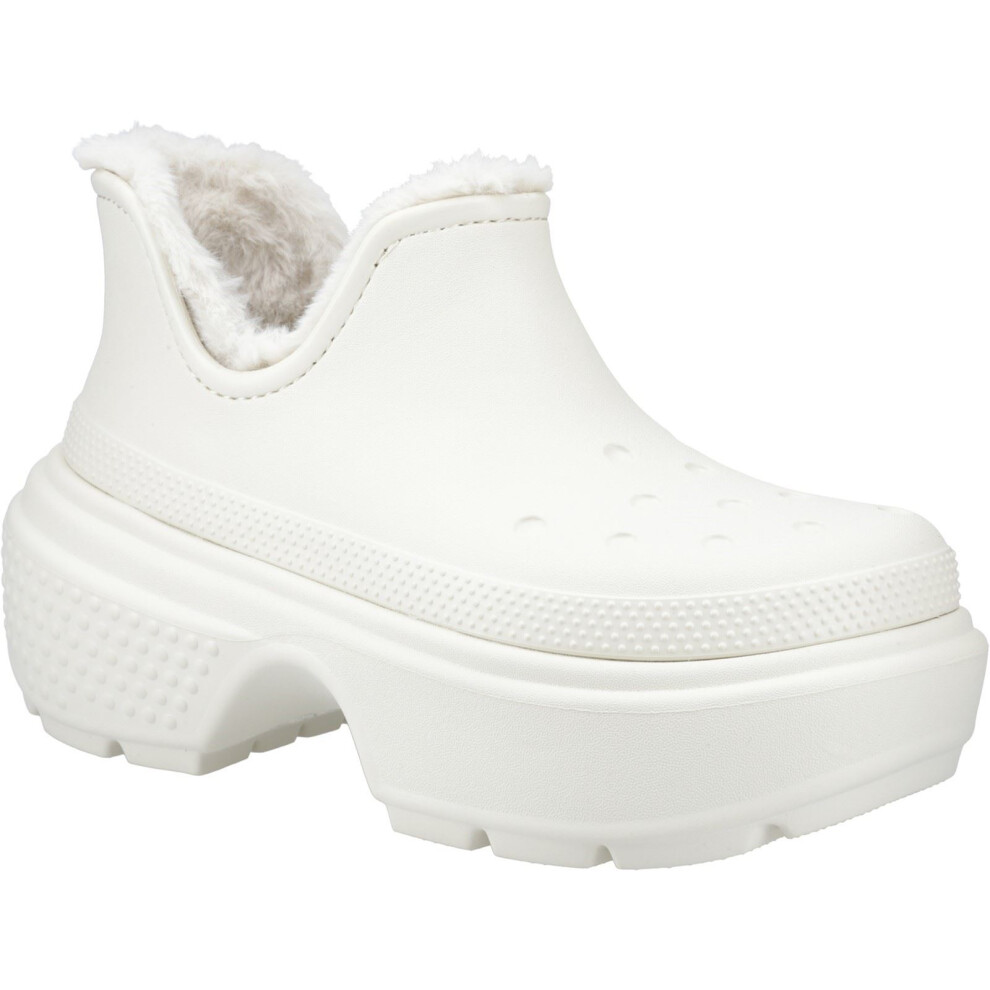 (White, 4 (Adults')) Crocs Stomp Shorty Thermoplastic Women's Linen Boots