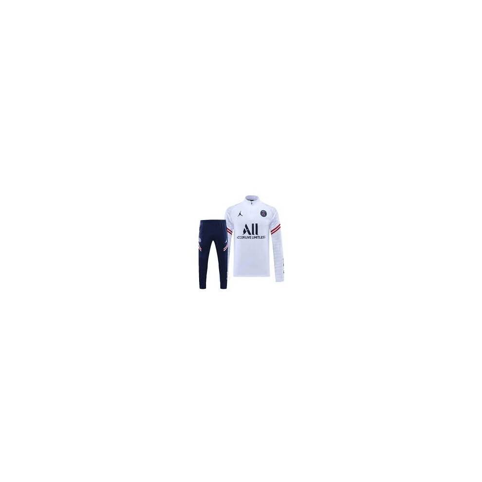 (Small Jordan White Blue Psg Tracksuit) PSG TRACKSUITS