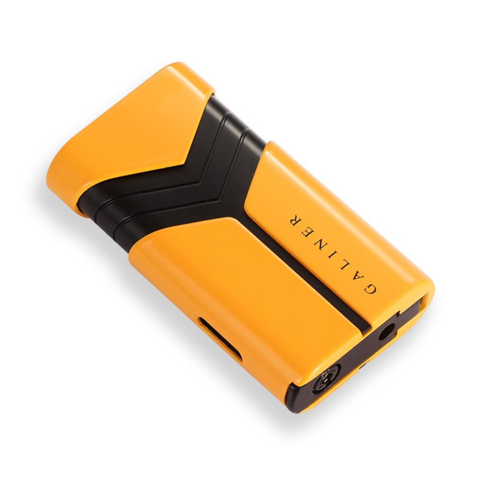 Yeuligo Yellow (Yellow) Galiner Cigar Lighter Double Flame Direct Windproof Lighter Portable High-Grade Inflatable Igniter Gas