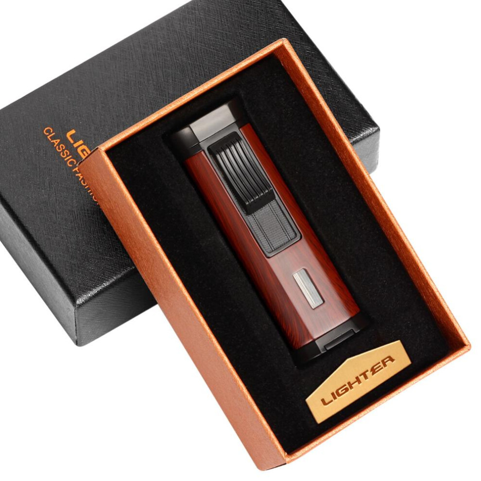Yeuligo Grain (Redwood ) Cigar Lighter Creative Personality Portable Windproof Inflatable Lighter Men's Cigar Lighter Wholesale