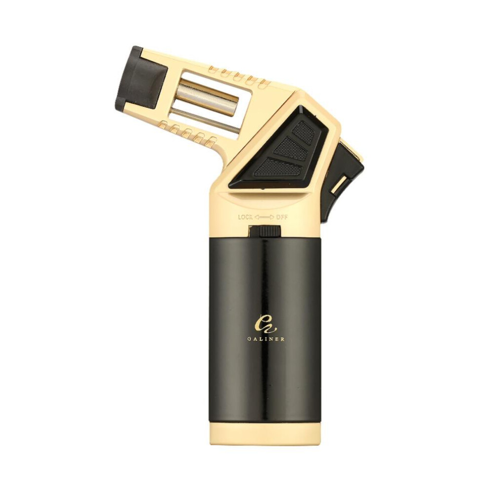 Yeuligo Black (Black) Galiner Cigar Lighter Single Fire Straight With Cigar Drill Cigarette Lighter Metal Spray Gun Windproof Inflatable Lighter