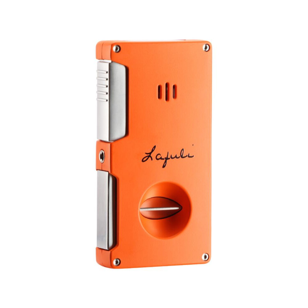 Yeuligo (Yellow) Multifunctional Portable Cigar Lighter Creative Straight Windproof Inflatable Lighter With Cigar Scissors Cigar Drill Lc-190