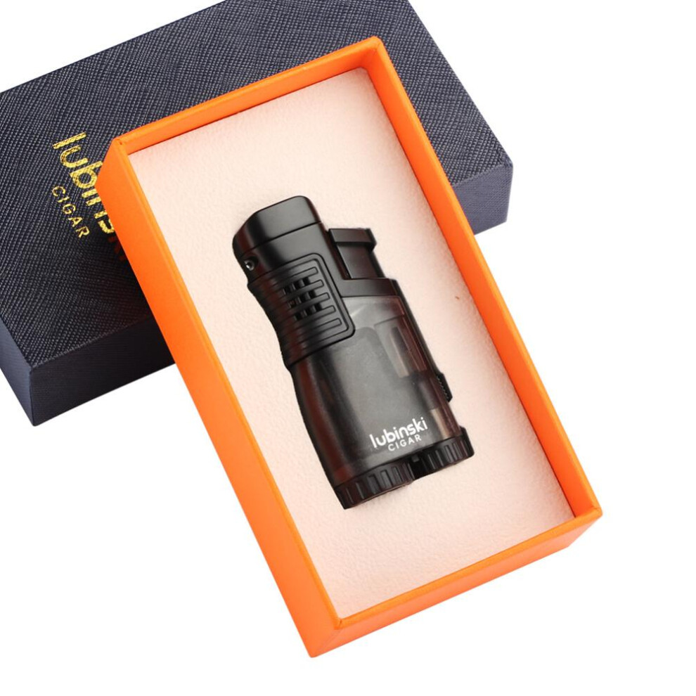 Yeuligo (Black) Straight Cigar Lighter Multifunctional Windproof Spray Gun Inflatable Gas Lighter Creative Cigar Igniter Lc-173