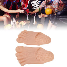 Funny Barefoot Feet Slippers For Men Women, Halloween Cosplay Props Big Foot Slippers Non Slip Realistic Costume Accessories[orange]