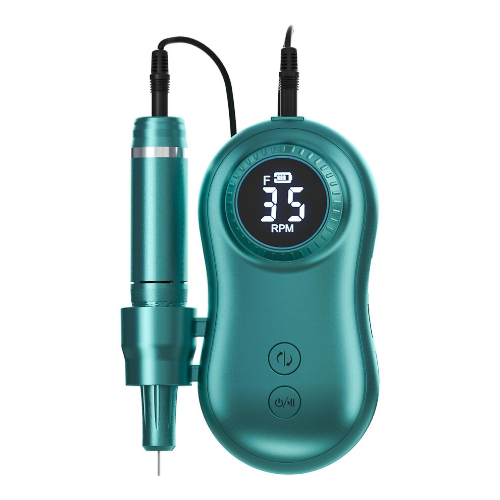 Green (Green) Professional Rechargeable 35000 Rpm Nail Drill, Portable Electric E File Machine