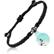 (Black Rose Gold) Custom Bracelets With Picture Inside, Customized Projection Bracelets With Photos, Picture Bracelet Personalized Photo, Anniversary Memorial Gifts For