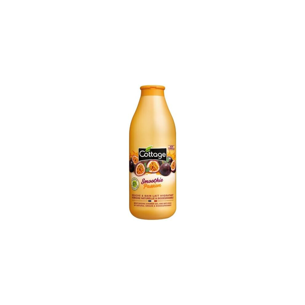 Cottage Smoothie Passion Moisturizing Shower Gel & Bath Milk 750ml | Hydrating Body Wash | Softening Bath Milk for Dry Skin