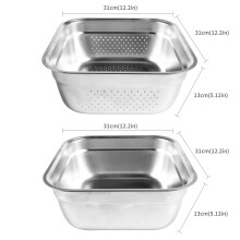 (M) 2-in-1 Stainless Steel Dish Tub Washing Up Bowl