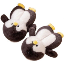(40 to 41) Cute Cartoon Penguin Cub Baby Plush Slippers Home House Non -Slip Cotton Shoes-In Stock