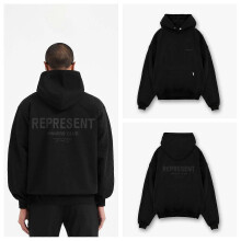 (L, Black 3M Reflective) High Street Classic Slogan Letter Hooded Sweatshirt Loose Tide Couple Men and Women Hoodie Jacket