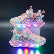 (32, pink) Kids Led Luminous Shoes Sneakers Flashing Children Girls Light Up Trainers Size
