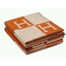 (Orange) Knitted Artificial Wool Cashmere Warm Throw Sofa Blanket